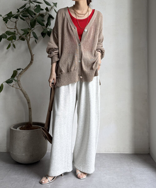 DouDou（ドゥドゥ）の「【新色追加】ペーパーヤーン前後2WAYカーディガン（カーディガン/ボレロ・レディース・ブラック/ベビーピンク/ベージュ/ベージュ系その他・FREE）」の13枚目の写真