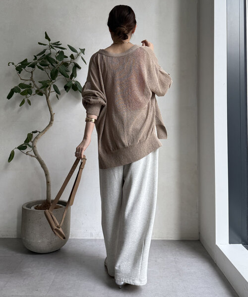 DouDou（ドゥドゥ）の「【新色追加】ペーパーヤーン前後2WAYカーディガン（カーディガン/ボレロ・レディース・ブラック/ベビーピンク/ベージュ/ベージュ系その他・FREE）」の16枚目の写真