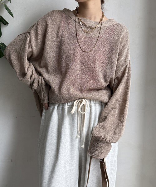 DouDou（ドゥドゥ）の「【新色追加】ペーパーヤーン前後2WAYカーディガン（カーディガン/ボレロ・レディース・ブラック/ベビーピンク/ベージュ/ベージュ系その他・FREE）」の21枚目の写真