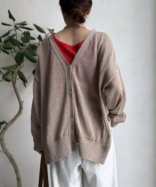 DouDou（ドゥドゥ）の「【新色追加】ペーパーヤーン前後2WAYカーディガン（カーディガン/ボレロ・レディース・ブラック/ベビーピンク/ベージュ/ベージュ系その他・FREE）」の22枚目の写真