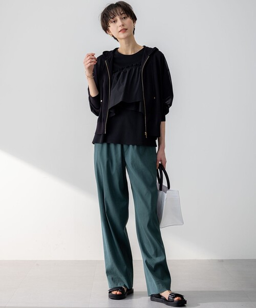 23区 S（ニジュウサンクチイサイサイズ）の「【汗じみ防止/洗える】ランダムフリルジャージー ドッキング カットソー（Tシャツ/カットソー・レディース・ホワイト系/ブラック系/ダークグリーン系/グレー系・32）」の20枚目の写真