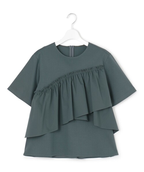 23区 S（ニジュウサンクチイサイサイズ）の「【汗じみ防止/洗える】ランダムフリルジャージー ドッキング カットソー（Tシャツ/カットソー・レディース・ホワイト系/ブラック系/ダークグリーン系/グレー系・32）」の21枚目の写真