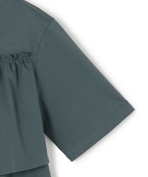 23区 S（ニジュウサンクチイサイサイズ）の「【汗じみ防止/洗える】ランダムフリルジャージー ドッキング カットソー（Tシャツ/カットソー・レディース・ホワイト系/ブラック系/ダークグリーン系/グレー系・32）」の7枚目の写真