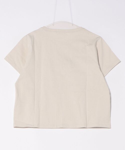UNDOVE(アンドゥーブ)の「〈UNDOVE〉【コットン/天然素材/敏感肌/肌に優しい/ロゴ/デザインTシャツ/立体ロゴ/短め丈/サマーTシャツ/ロゴT/白T/カジュアルTシャツ】綿100%ツイードロゴショート丈Tシャツ(Tシャツ/カットソー・レディース・ホワイト系その他/チャコール・MEDIUM/X-LARGE/LARGE)」の3枚目の写真