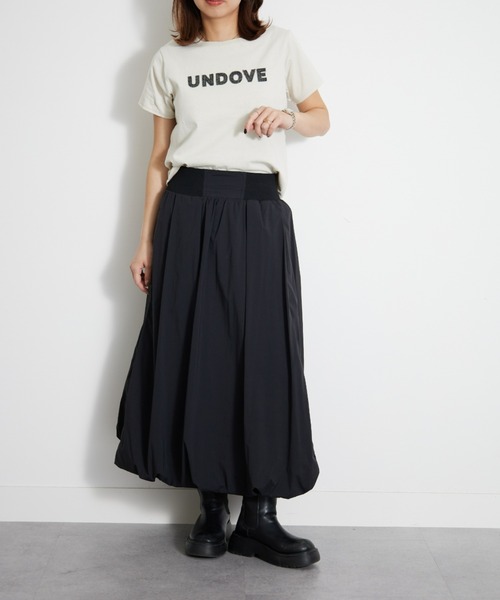 UNDOVE(アンドゥーブ)の「〈UNDOVE〉【コットン/天然素材/敏感肌/肌に優しい/ロゴ/デザインTシャツ/立体ロゴ/短め丈/サマーTシャツ/ロゴT/白T/カジュアルTシャツ】綿100%ツイードロゴショート丈Tシャツ(Tシャツ/カットソー・レディース・ホワイト系その他/チャコール・MEDIUM/X-LARGE/LARGE)」の22枚目の写真