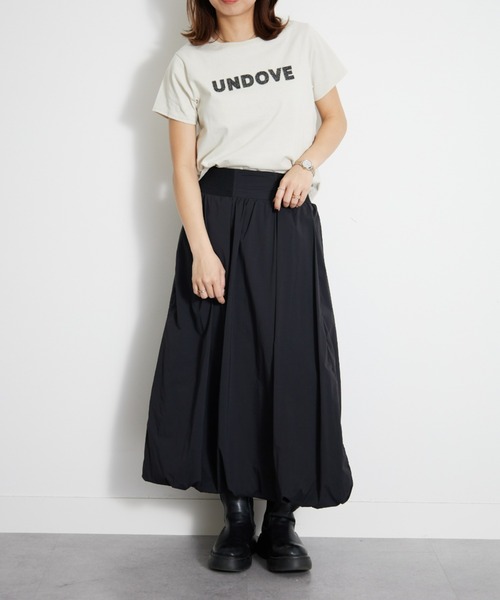 UNDOVE(アンドゥーブ)の「〈UNDOVE〉【コットン/天然素材/敏感肌/肌に優しい/ロゴ/デザインTシャツ/立体ロゴ/短め丈/サマーTシャツ/ロゴT/白T/カジュアルTシャツ】綿100%ツイードロゴショート丈Tシャツ(Tシャツ/カットソー・レディース・ホワイト系その他/チャコール・MEDIUM/X-LARGE/LARGE)」の21枚目の写真