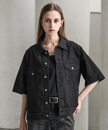 CLEL(�N���C��)�́yCLEL�zLight Oz Denim Trucker Short Sleeve Shirt/���C�g�I���X �f�j���g���b�J�[�����V���c(�V���c/�u���E�X)