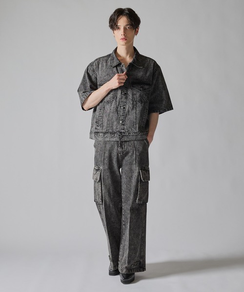 CLEL】Light Oz Denim Trucker Short Sleeve Shirt/ライトオンス