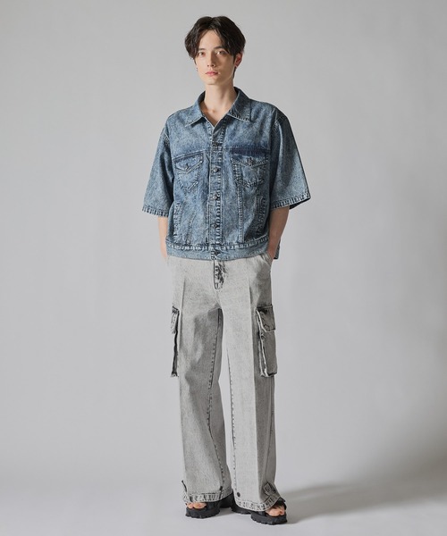 【CLEL】ライトオンス デニムトラッカー半袖シャツ CLEL】Light Oz Denim Trucker Short Sleeve Shirt/ライトオンス