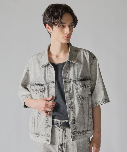 CLEL】ライトオンス デニムトラッカー半袖シャツ