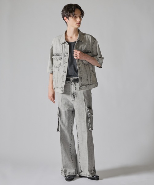 CLEL】Light Oz Denim Trucker Short Sleeve Shirt/ライトオンス