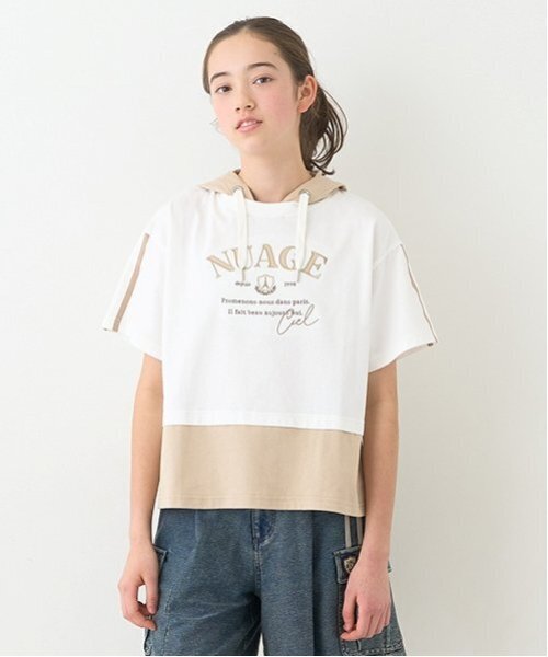 セール】2WAYフェイクレイヤードパーカ（Tシャツ/カットソー