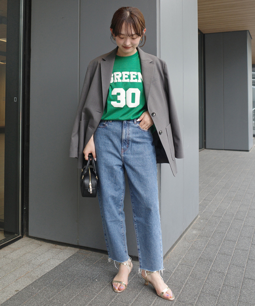 VOTE MAKE NEW CLOTHES(ボートメイクニュークローズ)の「VOTE MAKE NEW CLOTHES FOOTBALL T SHIRT 25SSVMVC-005CS(Tシャツ/カットソー・レディース・ボルドー/グリーン・FREE)」の11枚目の写真