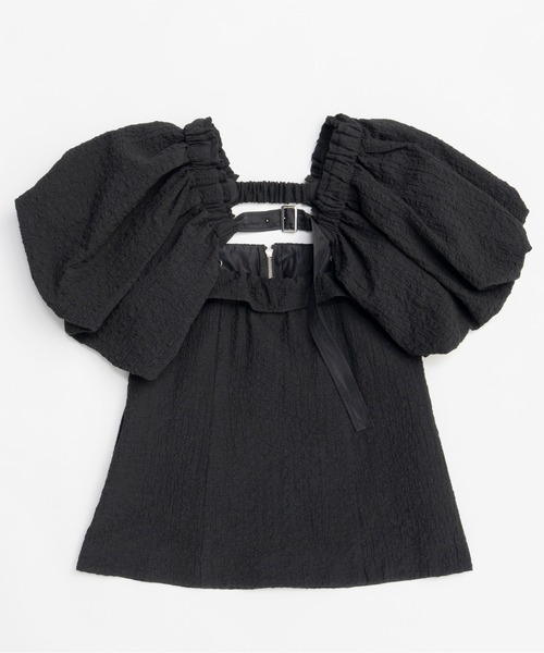 maison special トップス　ボディースーツ　シャガード Jacquard Volume Sleeve Tops/ジャガードボリュームスリーブ