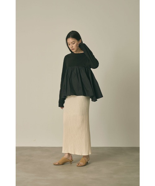 marjour（マージュール）の「OTONA SWITCHING PEPLUM TEE(25SS)（Tシャツ/カットソー・レディース・オフホワイト/ブラック・M）」の7枚目の写真