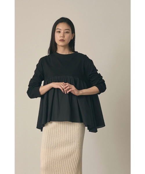 marjour（マージュール）の「OTONA SWITCHING PEPLUM TEE(25SS)（Tシャツ/カットソー・レディース・オフホワイト/ブラック・M）」の12枚目の写真