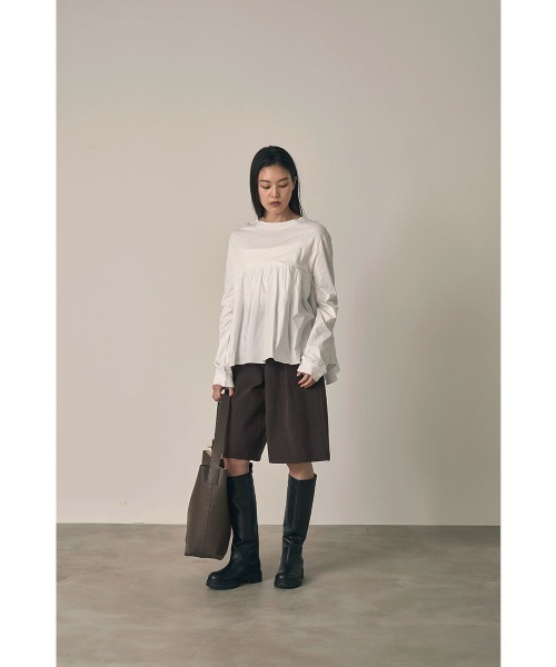 marjour（マージュール）の「OTONA SWITCHING PEPLUM TEE(25SS)（Tシャツ/カットソー・レディース・オフホワイト/ブラック・M）」の14枚目の写真