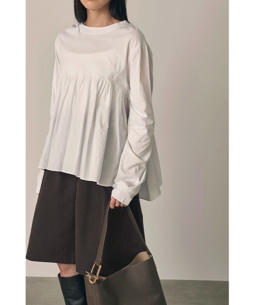 marjour（マージュール）の「OTONA SWITCHING PEPLUM TEE(25SS)（Tシャツ/カットソー・レディース・オフホワイト/ブラック・M）」の18枚目の写真