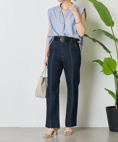 jena espace merveilleux センターシームデニムパンツ 累計販売7000本突破/革命デニム】センターシームデニムパンツ