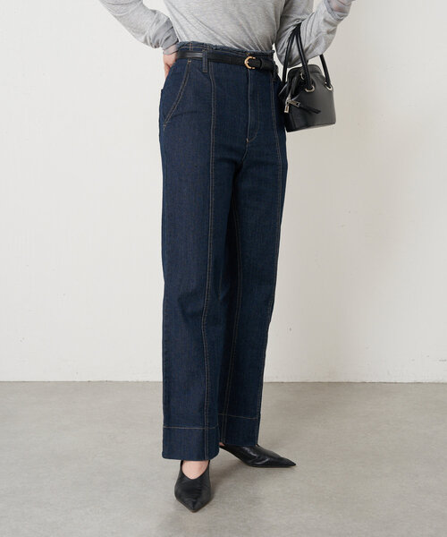 Jena espace merveilleux（ジェナ　エスパスメルヴェイユ）の「【累計販売7000本突破／革命デニム】センターシームデニムパンツ（デニムパンツ・レディース・ネイビー/グレー/ブルー・FREE）」の14枚目の写真