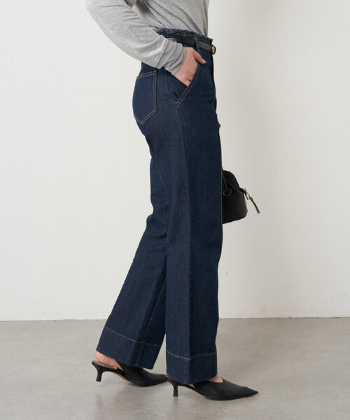 Jena espace merveilleux（ジェナ　エスパスメルヴェイユ）の「【累計販売7000本突破／革命デニム】センターシームデニムパンツ（デニムパンツ・レディース・ネイビー/グレー/ブルー・FREE）」の16枚目の写真
