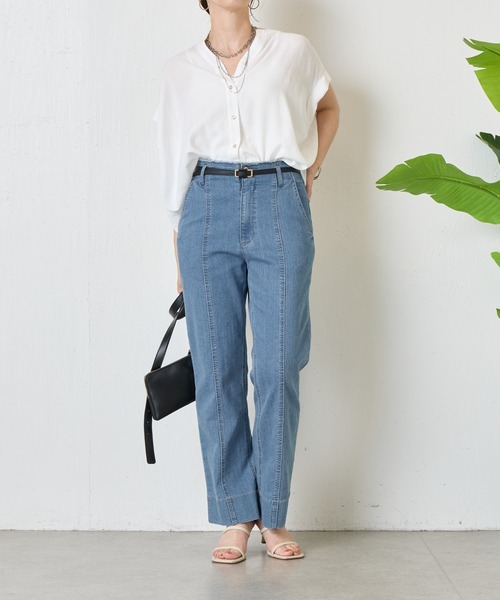 jena espace merveilleux センターシームデニムパンツ 累計販売7000本突破/革命デニム】センターシームデニムパンツ