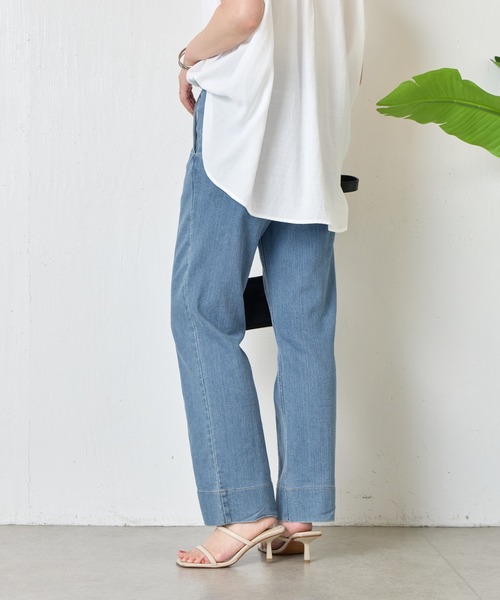 Jena espace merveilleux（ジェナ　エスパスメルヴェイユ）の「【累計販売7000本突破／革命デニム】センターシームデニムパンツ（デニムパンツ・レディース・ネイビー/グレー/ブルー・FREE）」の10枚目の写真