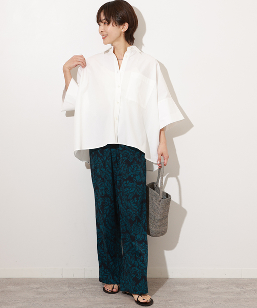 JOURNAL STANDARD relume(ジャーナルスタンダード レリューム)の「《追加》コットンブロードボクシーシャツ(シャツ/ブラウス・レディース・ブルー系その他/イエロー/ホワイト・FREE)」の4枚目の写真