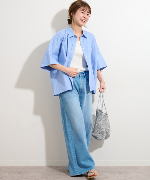 JOURNAL STANDARD relume(ジャーナルスタンダード レリューム)の「《追加》コットンブロードボクシーシャツ(シャツ/ブラウス・レディース・ブルー系その他/イエロー/ホワイト・FREE)」の11枚目の写真