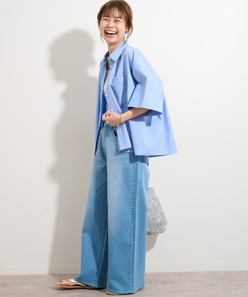 JOURNAL STANDARD relume(ジャーナルスタンダード レリューム)の「《追加》コットンブロードボクシーシャツ(シャツ/ブラウス・レディース・ブルー系その他/イエロー/ホワイト・FREE)」の12枚目の写真