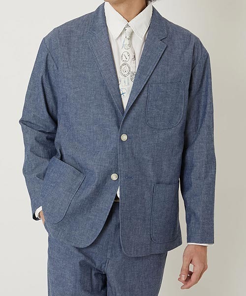 BLUE BLUE(ブルーブルー)の「オリジナルシャンブレー イージージャケット(その他アウター・メンズ・ブルー・SMALL/MEDIUM/LARGE/X-LARGE)」の3枚目の写真