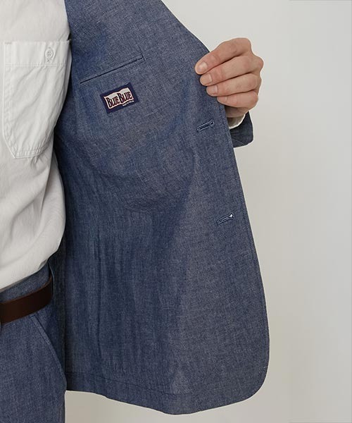 BLUE BLUE(ブルーブルー)の「オリジナルシャンブレー イージージャケット(その他アウター・メンズ・ブルー・SMALL/MEDIUM/LARGE/X-LARGE)」の8枚目の写真