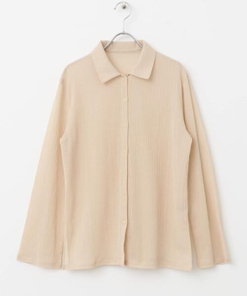 F by ROSSO(エフバイロッソ)の「F by ROSSO 楊柳シアーシャツ(シャツ/ブラウス・レディース・ピンクベージュ/グレー/イエロー・FREE)」の6枚目の写真