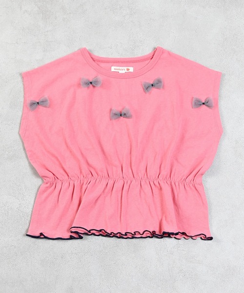 MARKEY'S（マーキーズ）の「チュールリボントップス（Tシャツ/カットソー・キッズ・ネイビー/ピンク/オフホワイト・150/140/130/120/110/100/90）」の20枚目の写真