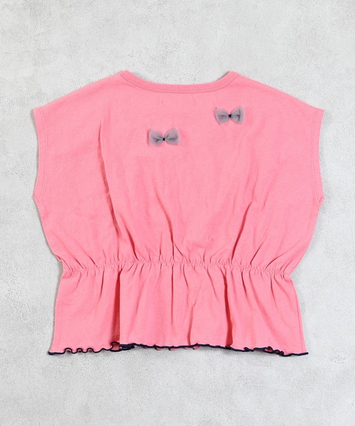 MARKEY'S（マーキーズ）の「チュールリボントップス（Tシャツ/カットソー・キッズ・ネイビー/ピンク/オフホワイト・150/140/130/120/110/100/90）」の21枚目の写真