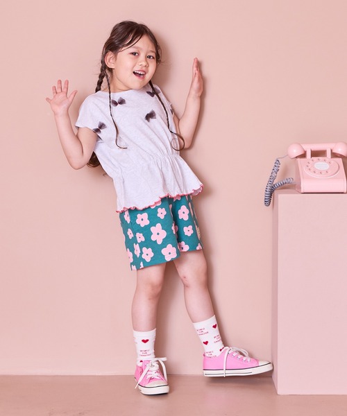 MARKEY'S（マーキーズ）の「チュールリボントップス（Tシャツ/カットソー・キッズ・ネイビー/ピンク/オフホワイト・150/140/130/120/110/100/90）」の8枚目の写真