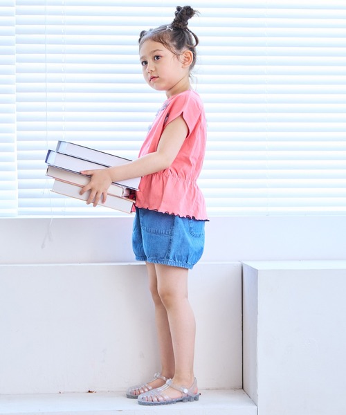 MARKEY'S（マーキーズ）の「チュールリボントップス（Tシャツ/カットソー・キッズ・ネイビー/ピンク/オフホワイト・150/140/130/120/110/100/90）」の14枚目の写真