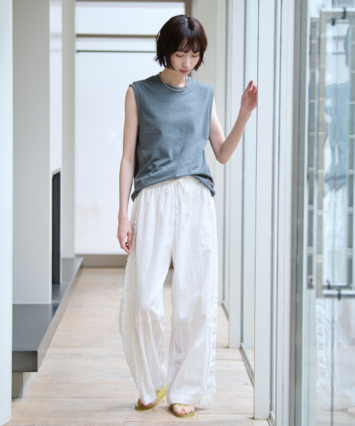JEMORGAN(ジェーイーモーガン)の「【JEMORGAN/ジェーイーモーガン】カノコノースリーブカットソー/TCカノコ/ノースリーブ【WEB限定】(Tシャツ/カットソー・レディース・ネイビー/ホワイト/レッド/ブラック/チャコールグレー・フリー)」の7枚目の写真