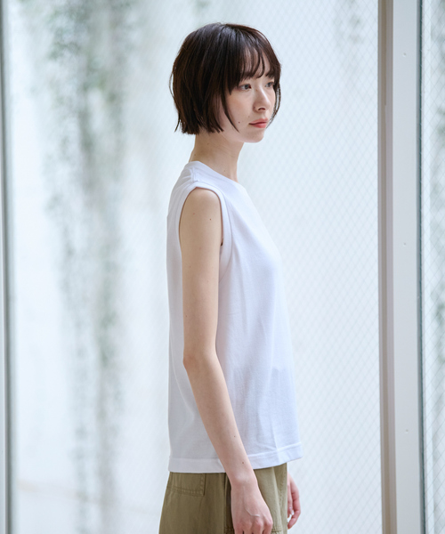 JEMORGAN(ジェーイーモーガン)の「【JEMORGAN/ジェーイーモーガン】カノコノースリーブカットソー/TCカノコ/ノースリーブ【WEB限定】(Tシャツ/カットソー・レディース・ネイビー/ホワイト/レッド/ブラック/チャコールグレー・フリー)」の21枚目の写真