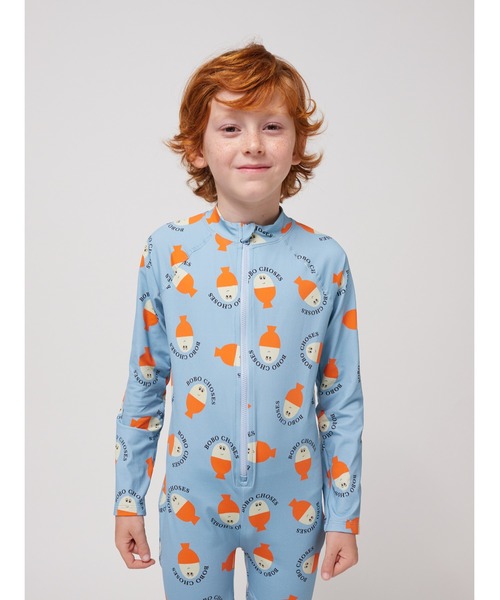 ※ぶうちゃん【BOBO CHOSES】ボボショーズ ワンピース 6-7y セール】Morning Egg all over swim overall（水着）｜BOBO