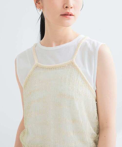 URBAN RESEARCH(アーバンリサーチ)の「シアーラメキャミソール(キャミソール・レディース・ブルー/ベージュ・FREE)」の16枚目の写真