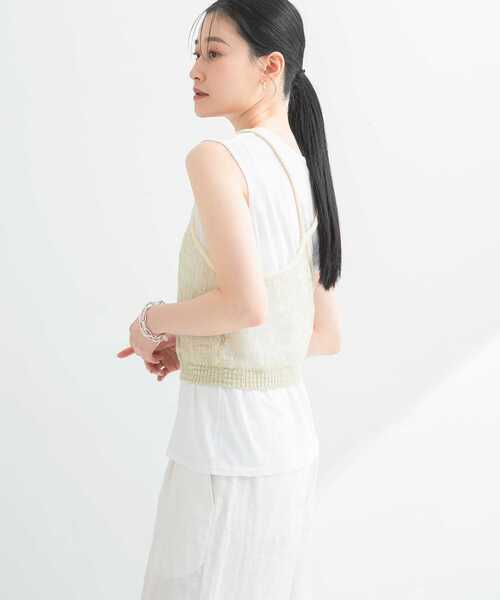 URBAN RESEARCH(アーバンリサーチ)の「シアーラメキャミソール(キャミソール・レディース・ブルー/ベージュ・FREE)」の18枚目の写真