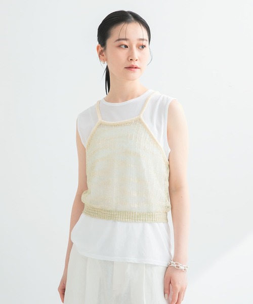 URBAN RESEARCH(アーバンリサーチ)の「シアーラメキャミソール(キャミソール・レディース・ブルー/ベージュ・FREE)」の19枚目の写真