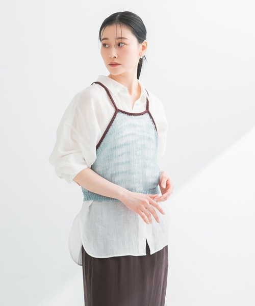 URBAN RESEARCH(アーバンリサーチ)の「シアーラメキャミソール(キャミソール・レディース・ブルー/ベージュ・FREE)」の1枚目の写真