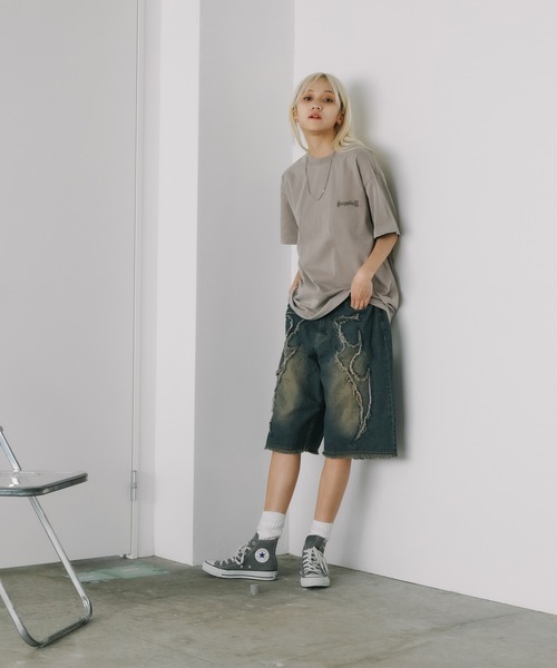 ROOPTOKYO（ループトウキョウ）の「トライバル カットオフ デニムショーツ（デニムパンツ・メンズ・ブルー/ブラック・L/M）」の10枚目の写真