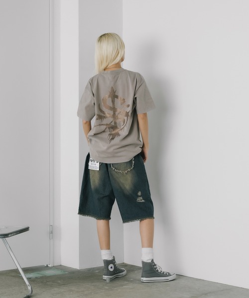 ROOPTOKYO（ループトウキョウ）の「トライバル カットオフ デニムショーツ（デニムパンツ・メンズ・ブルー/ブラック・L/M）」の11枚目の写真