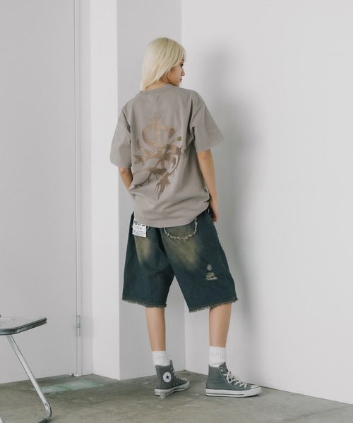 ROOPTOKYO（ループトウキョウ）の「トライバル カットオフ デニムショーツ（デニムパンツ・メンズ・ブルー/ブラック・L/M）」の12枚目の写真