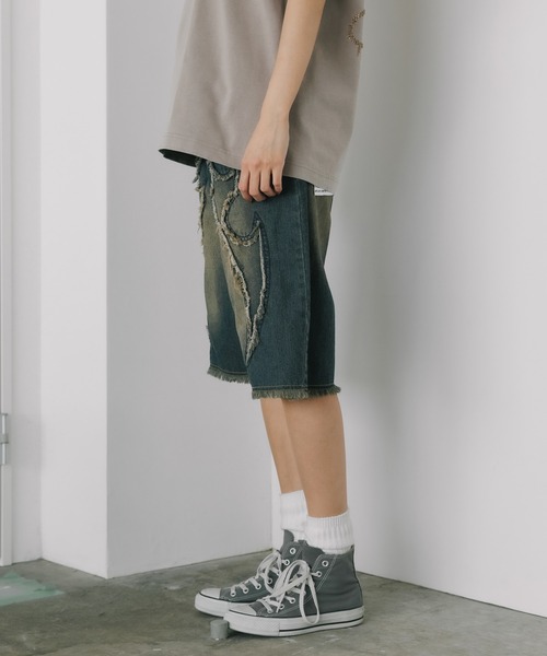 ROOPTOKYO（ループトウキョウ）の「トライバル カットオフ デニムショーツ（デニムパンツ・メンズ・ブルー/ブラック・L/M）」の22枚目の写真