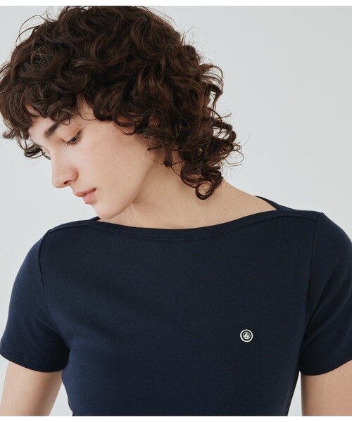ボートネック半袖Tシャツ（Tシャツ/カットソー）｜PETIT BATEAU