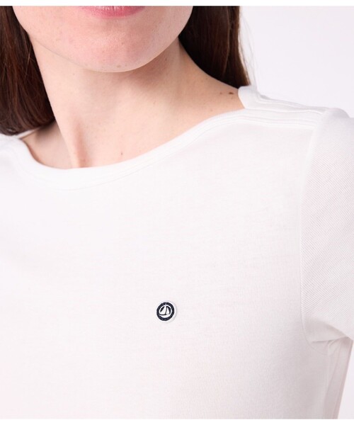 PETIT BATEAU（プチバトー）の「ボートネック半袖Ｔシャツ（Tシャツ/カットソー・レディース・ホワイト/ネイビー・XX-SMALL/X-SMALL/SMALL/MEDIUM/LARGE）」の12枚目の写真
